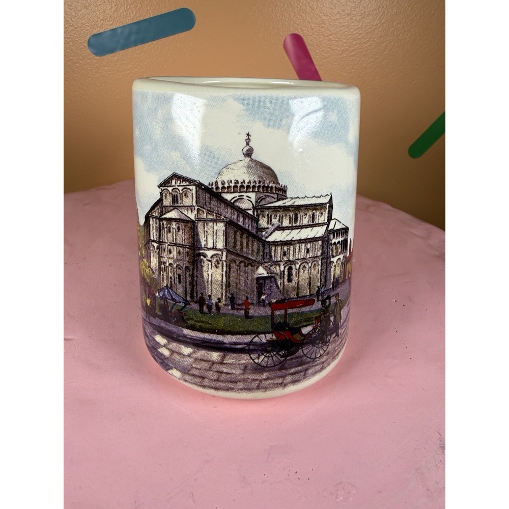 Crazy LEANING TOWER OF PISA Mug ~ Made in Italy by P F Vtg Full Color - Picture 2 of 8
